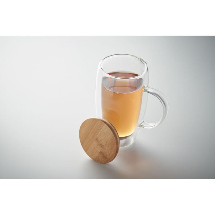 Doppelwandiger Glasbecher 450ml