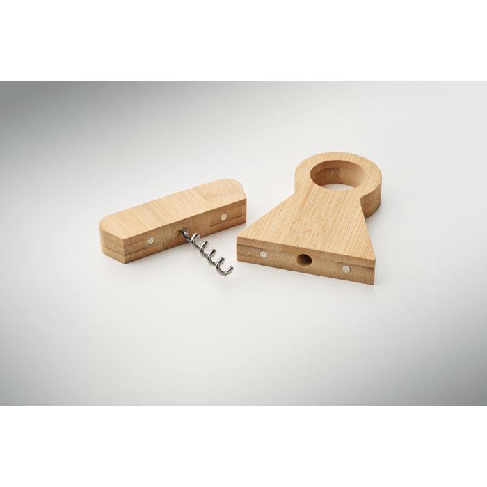 Flaschenhalter & Öffner Bambus