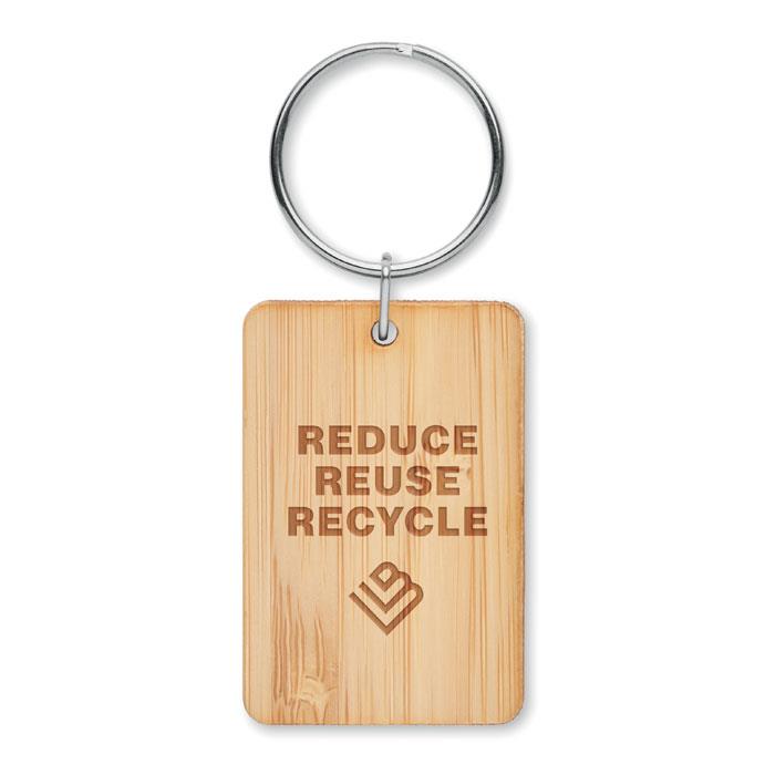 Schlüsselring Bambus, eckig