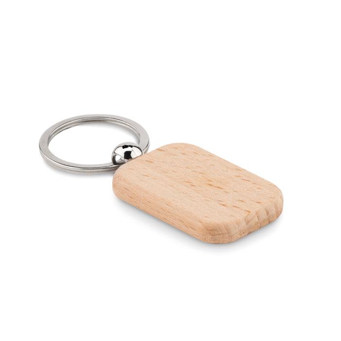 Schlüsselring Holz, eckig