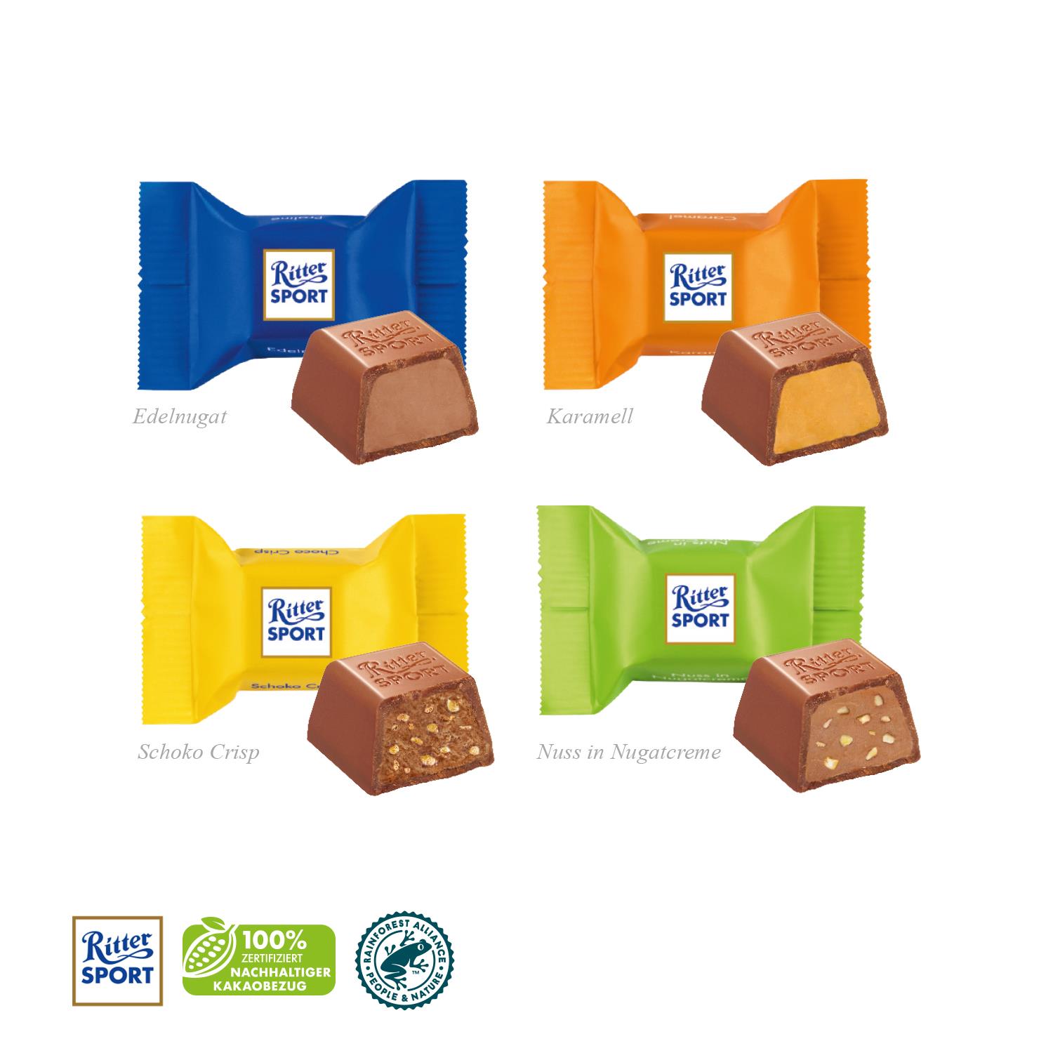 Präsentbox mit Ritter SPORT Schokowürfel Ritter SPORT