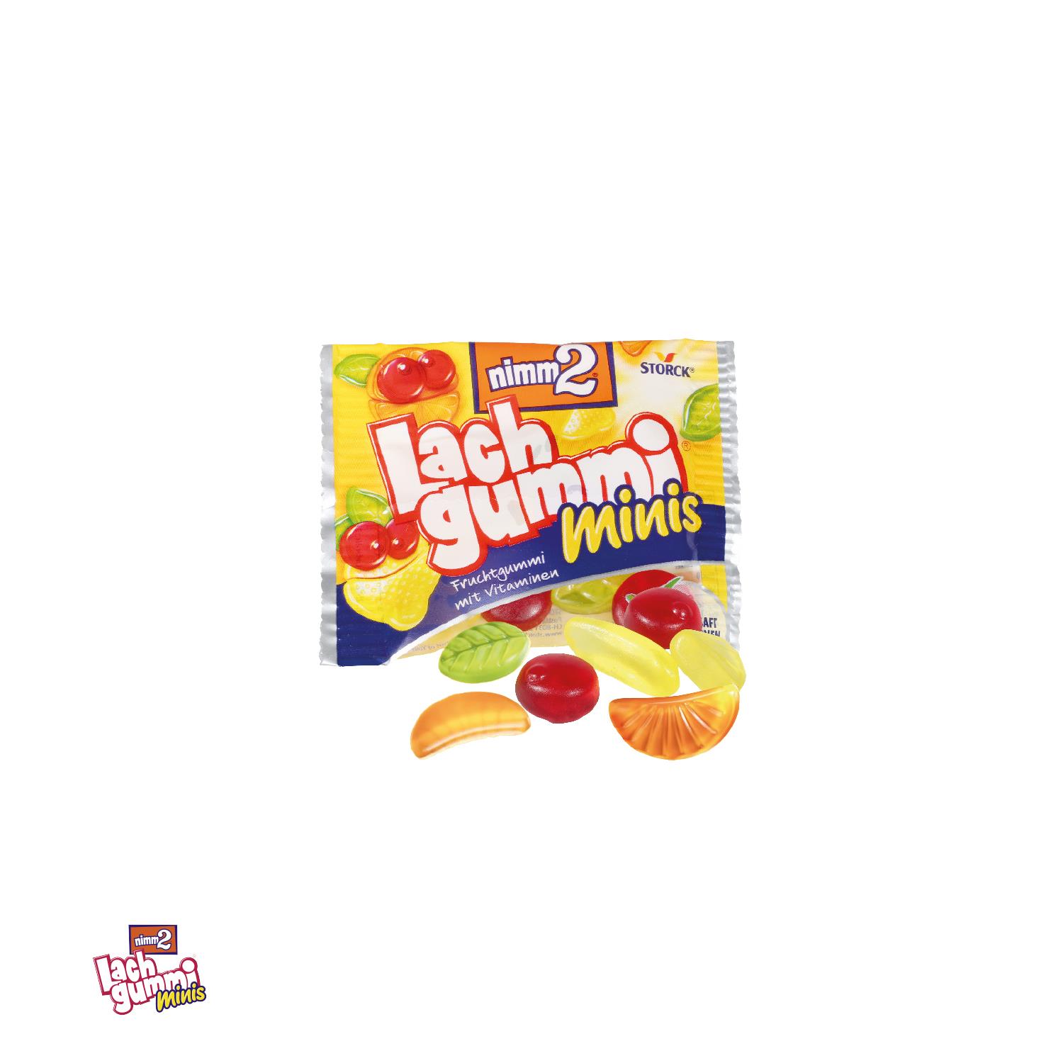 Werbe-Klappkarte mit nimm2 Lachgummi minis nimm2