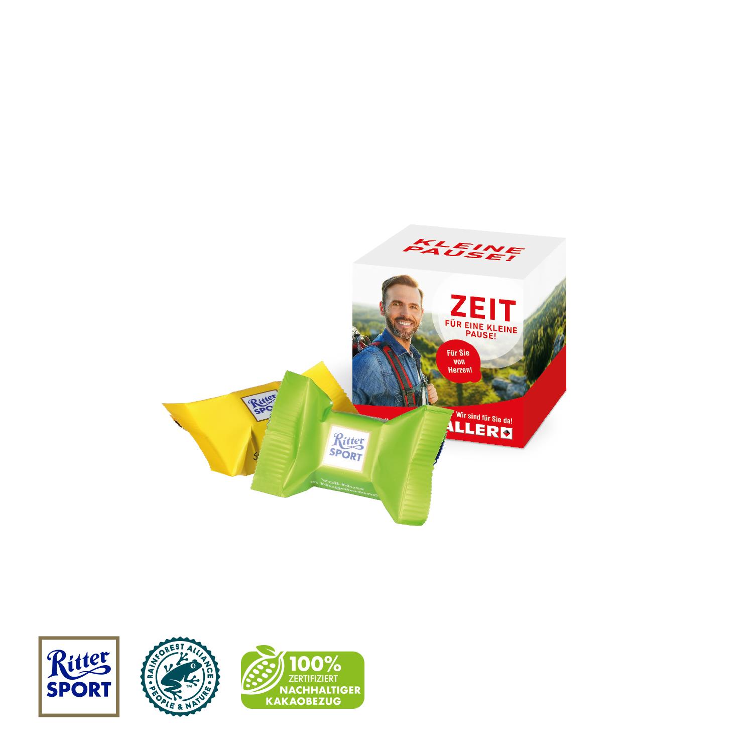 Werbewürfel mit Ritter SPORT Schokowürfel Ritter SPORT