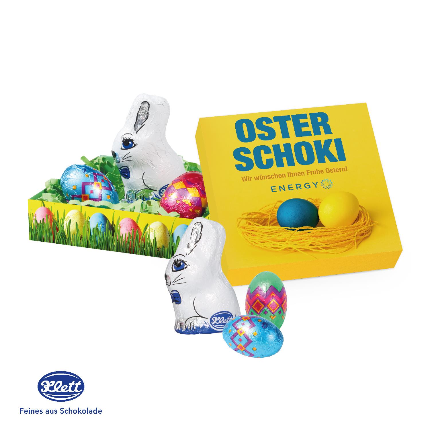 Kleines Osternest mit Klett Schokolade Klett