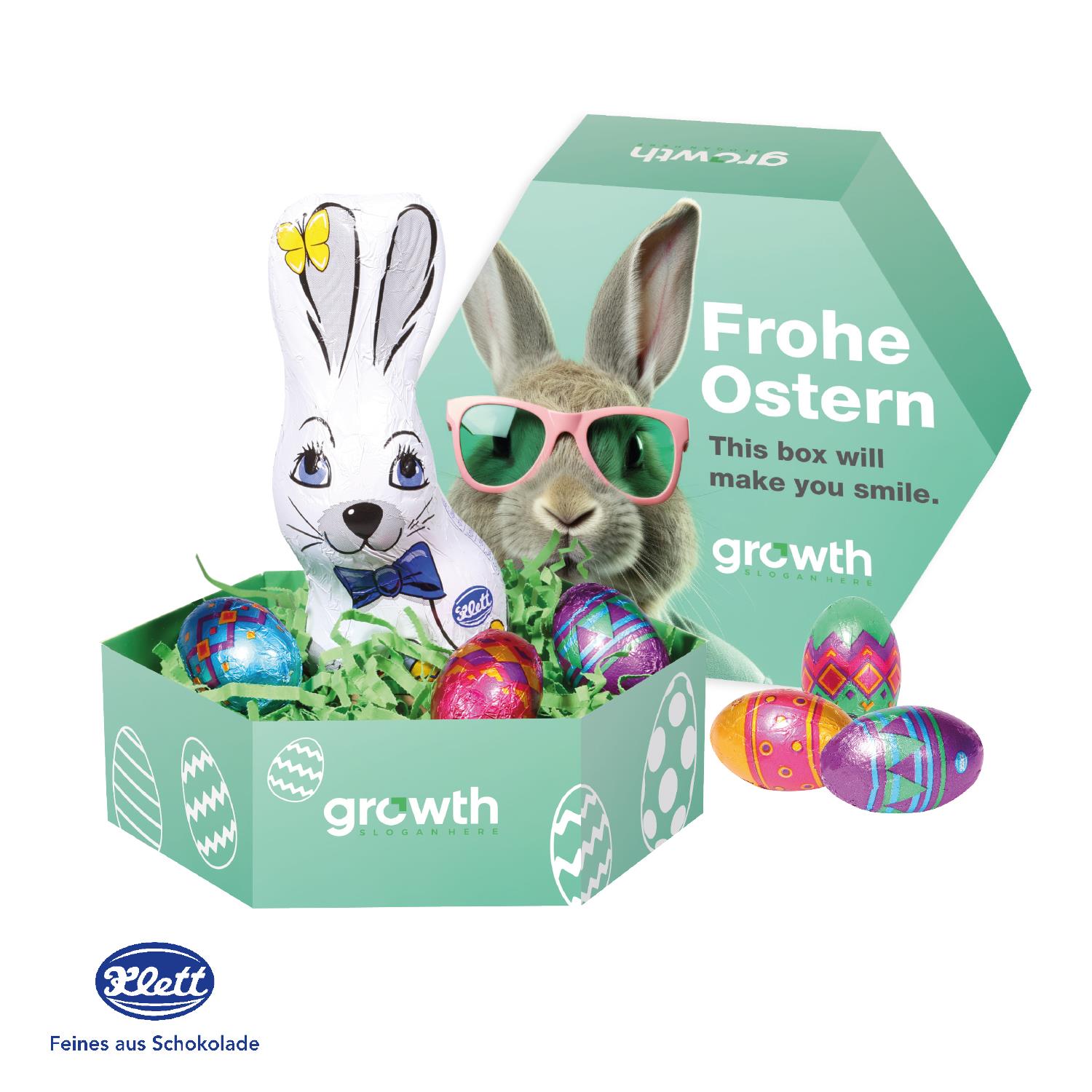 Großes Osternest mit Klett Schokolade Klett