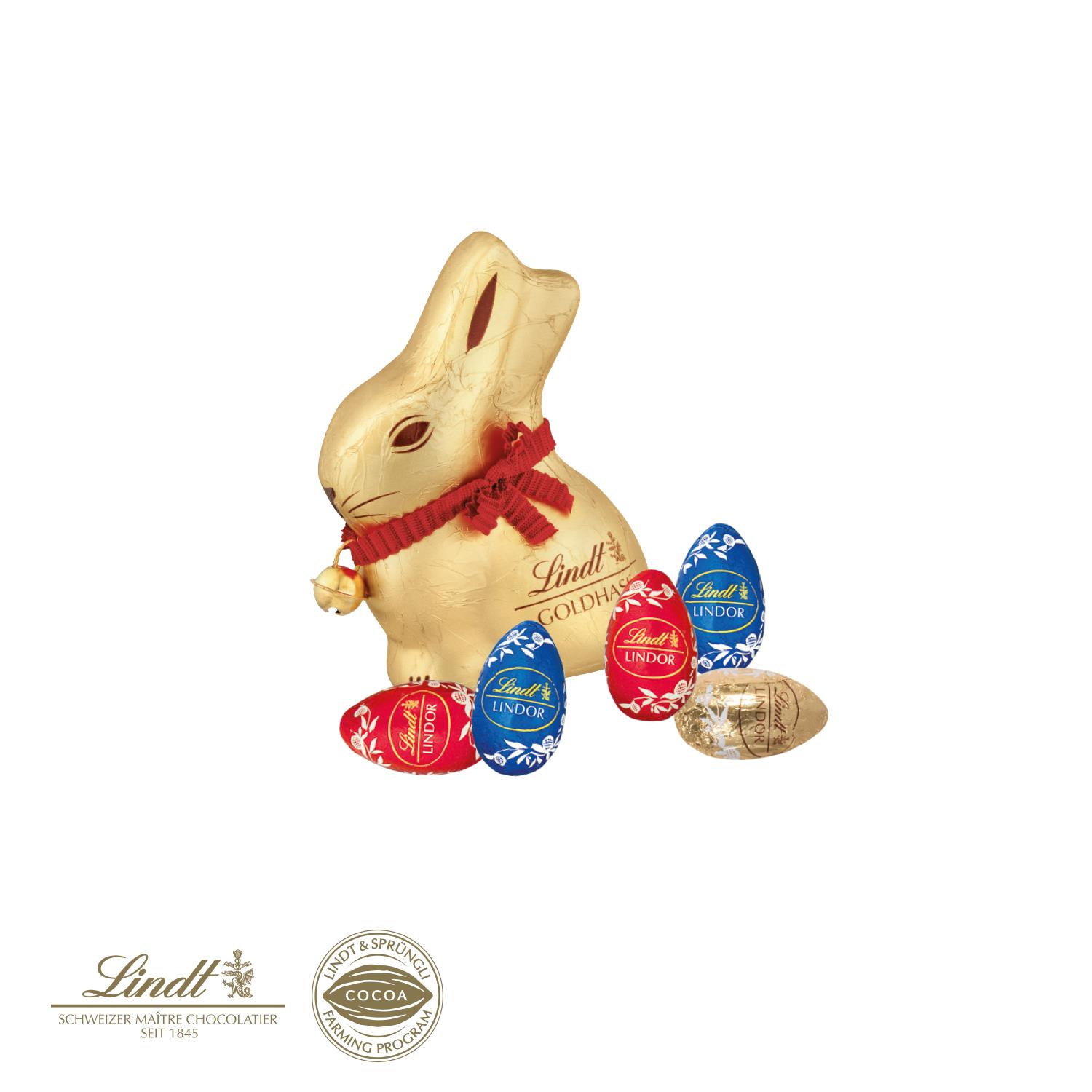 Oster-Werbewürfel mit Schokolade von Lindt