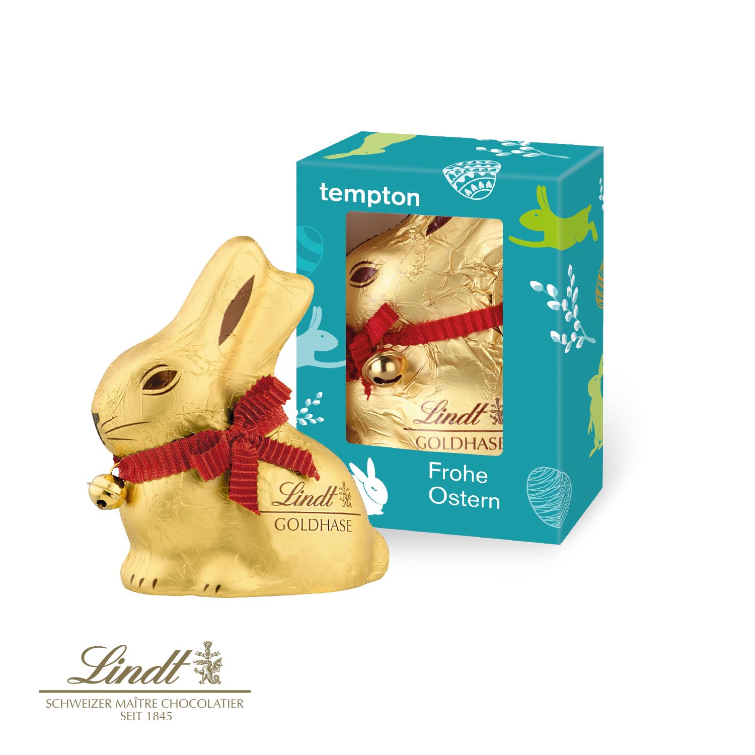 Lindt Goldhase in Werbekartonage, 100 g Lindt