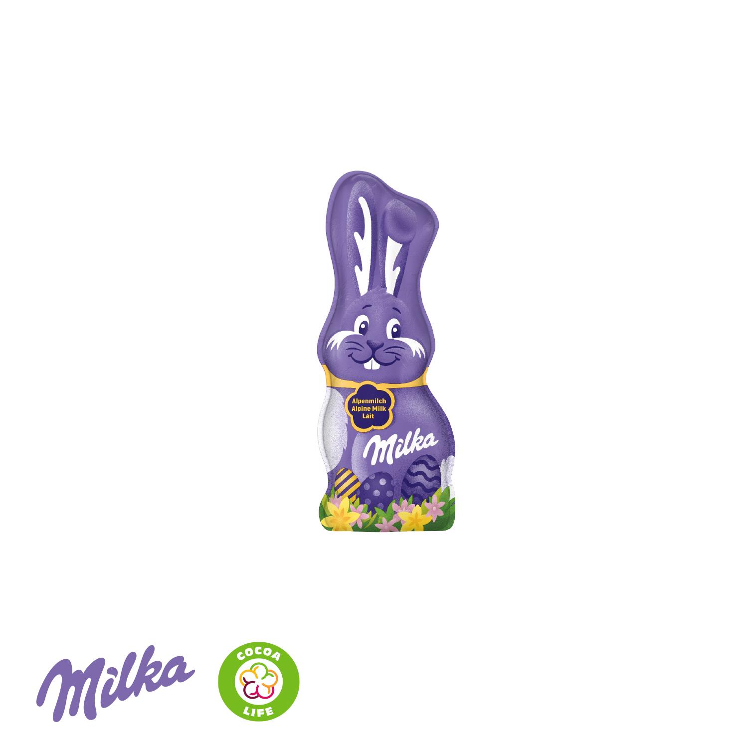 Milka Schmunzelhase in der Werbebox, 15 g Milka