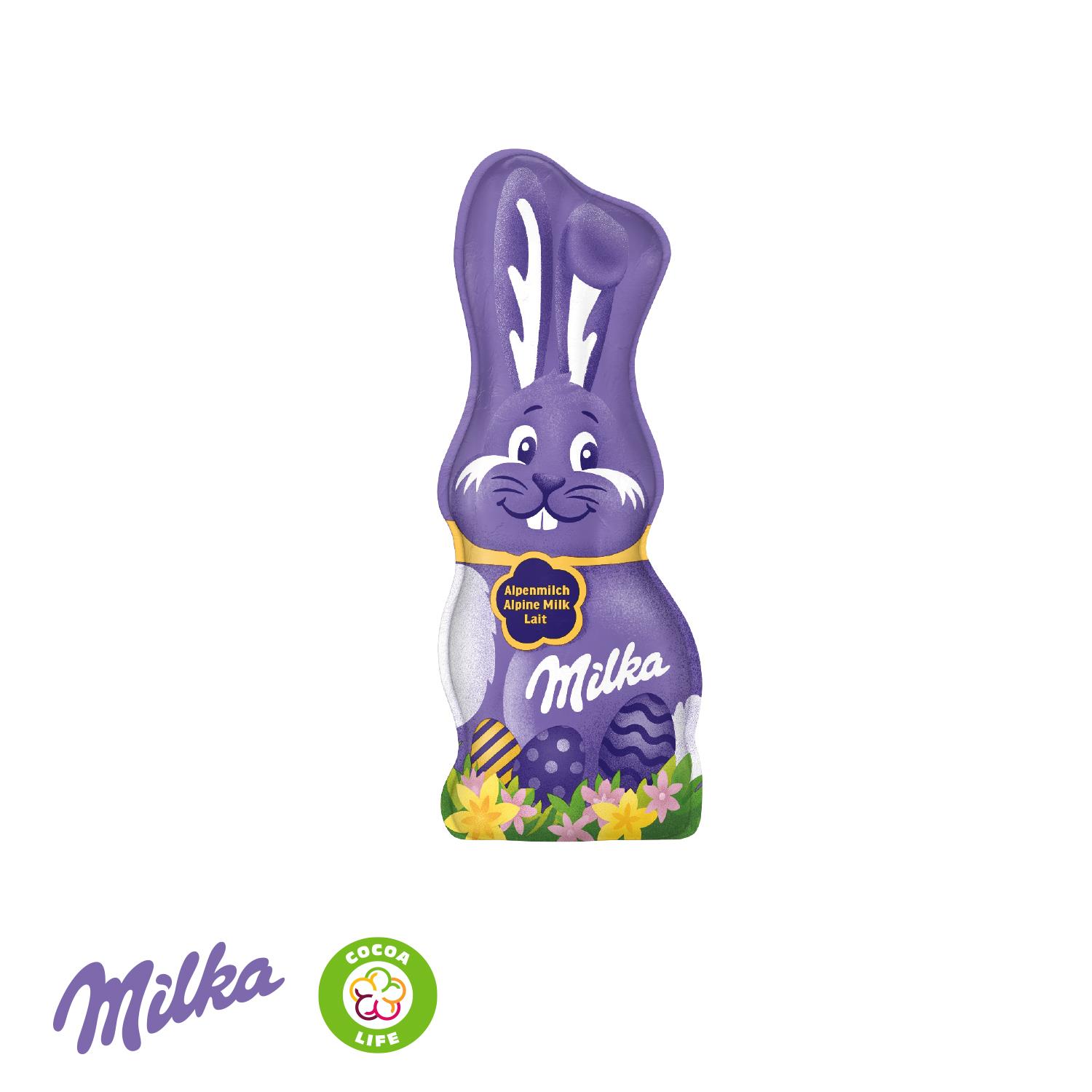 Milka Schmunzelhase in der Werbebox, 45 g Milka