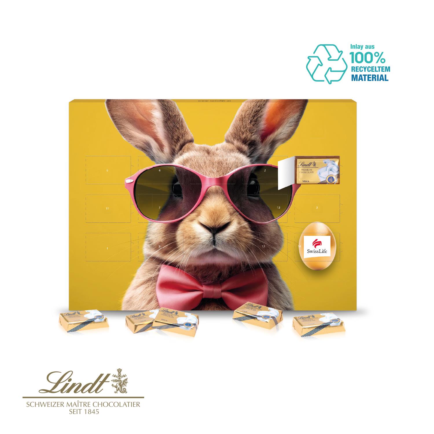 Tisch-Osterkalender mit 14 Türchen Lindt