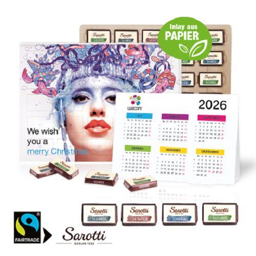 „2 in 1“ Marken-Adventskalender Sarotti mit Jahresplaner, Inlay aus Papier Sarotti