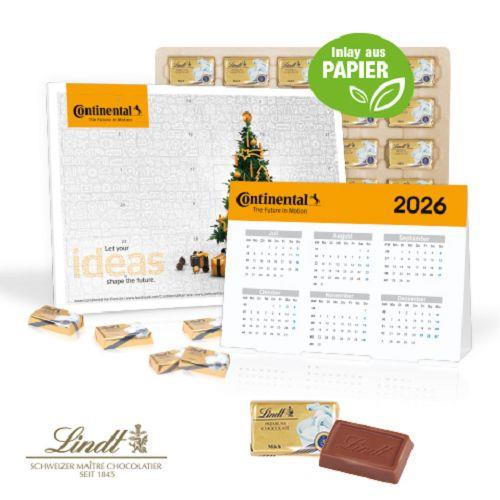 „2 in 1“ Marken-Adventskalender Lindt Schokolade mit Jahresplaner, Inlay aus Papier Lindt
