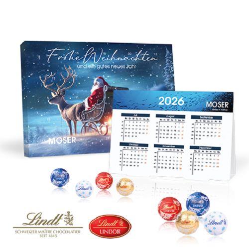 „2 in 1“ Marken-Adventskalender Lindt Lindor Minis mit Jahresplaner Lindt