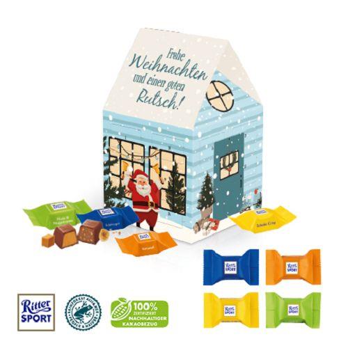 Adventskalender Haus mit Ritter SPORT Schokowürfel Ritter SPORT