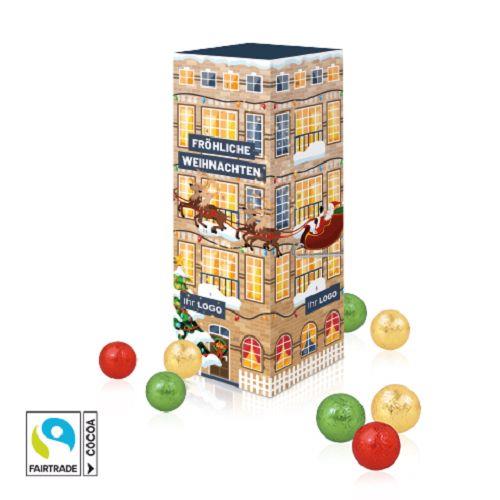 Adventskalender ´Turm´ mit Fairtrade® Schokolade ONLY