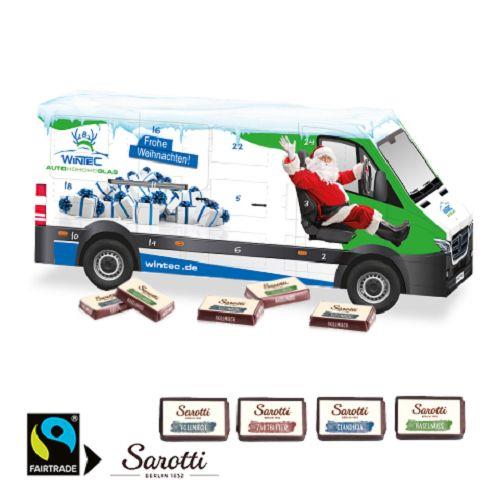 3D Adventskalender ´Transporter´ mit Sarotti Fairtrade® Schokolade Sarotti