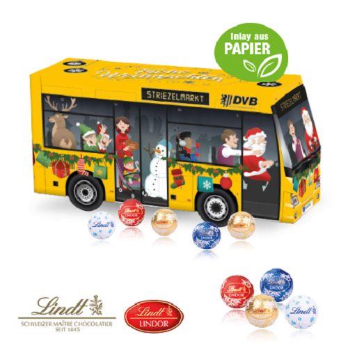 3D Adventskalender ´Bus´ mit Lindt Schokolade mit Papier-Inlay Lindt