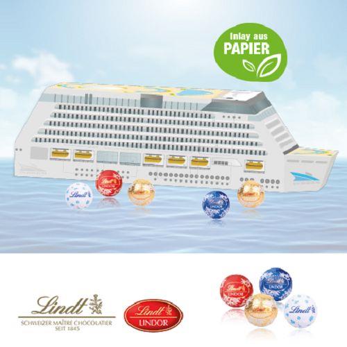 3D Adventskalender ´Schiff´ mit Lindt Schokolade mit Papier-Inlay Lindt