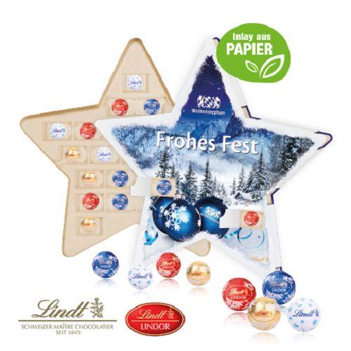 Adventskalender ´Stern´ mit Lindt Schokolade, Inlay aus Papier Lindt