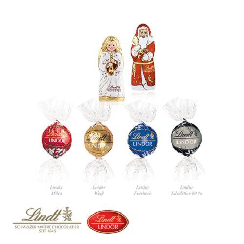 Adventskalender Lindt Lindor mit Santa & Engel, Inlay aus Papier Lindt