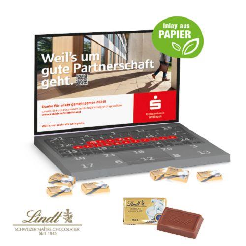 Adventskalender ´Laptop´ mit Lindt Schokolade, Inlay aus Papier Lindt