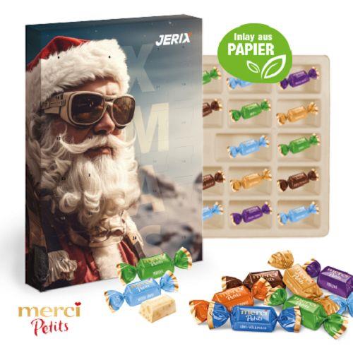Adventskalender mit Merci Petits, Inlay aus Papier Merci