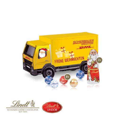 3D Präsent ´LKW´ mit Lindt Minis und Nikolaus Lindt