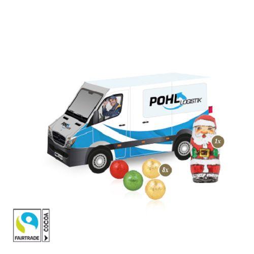 3D Präsent ´Transporter´ mit Fairtrade® Schokolade ONLY