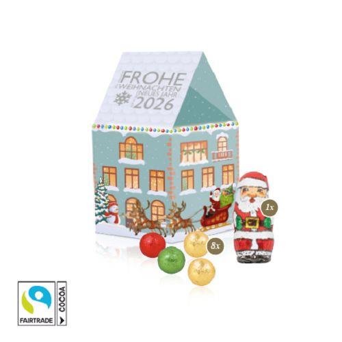3D Präsent ´Haus´ mit Fairtrade® Schokolade ONLY