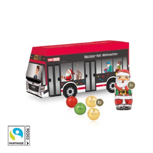 3D Präsent ´Bus´ mit Fairtrade® Schokolade ONLY