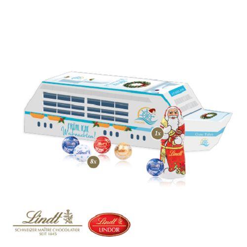 3D Präsent ´Schiff´ mit Lindt Minis und Nikolaus Lindt