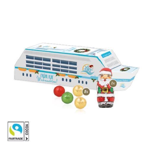 3D Präsent ´Schiff´ mit Fairtrade® Schokolade ONLY
