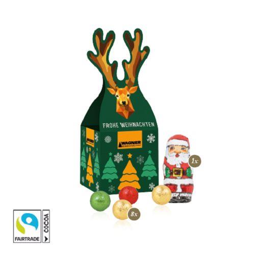 3D Präsent ´Rentier´ mit Fairtrade® Schokolade ONLY