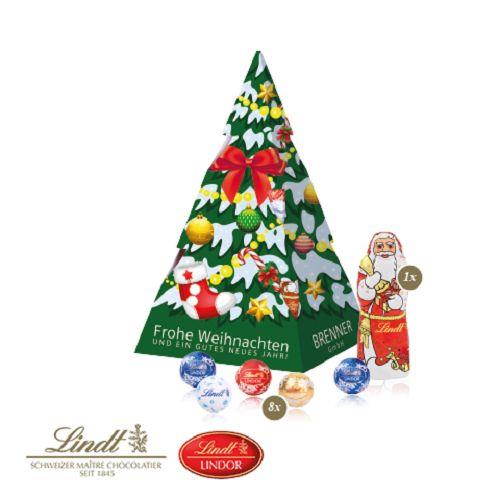 Präsent ´Weihnachtsbaum´ mit Lindt Minis und Nikolaus Lindt