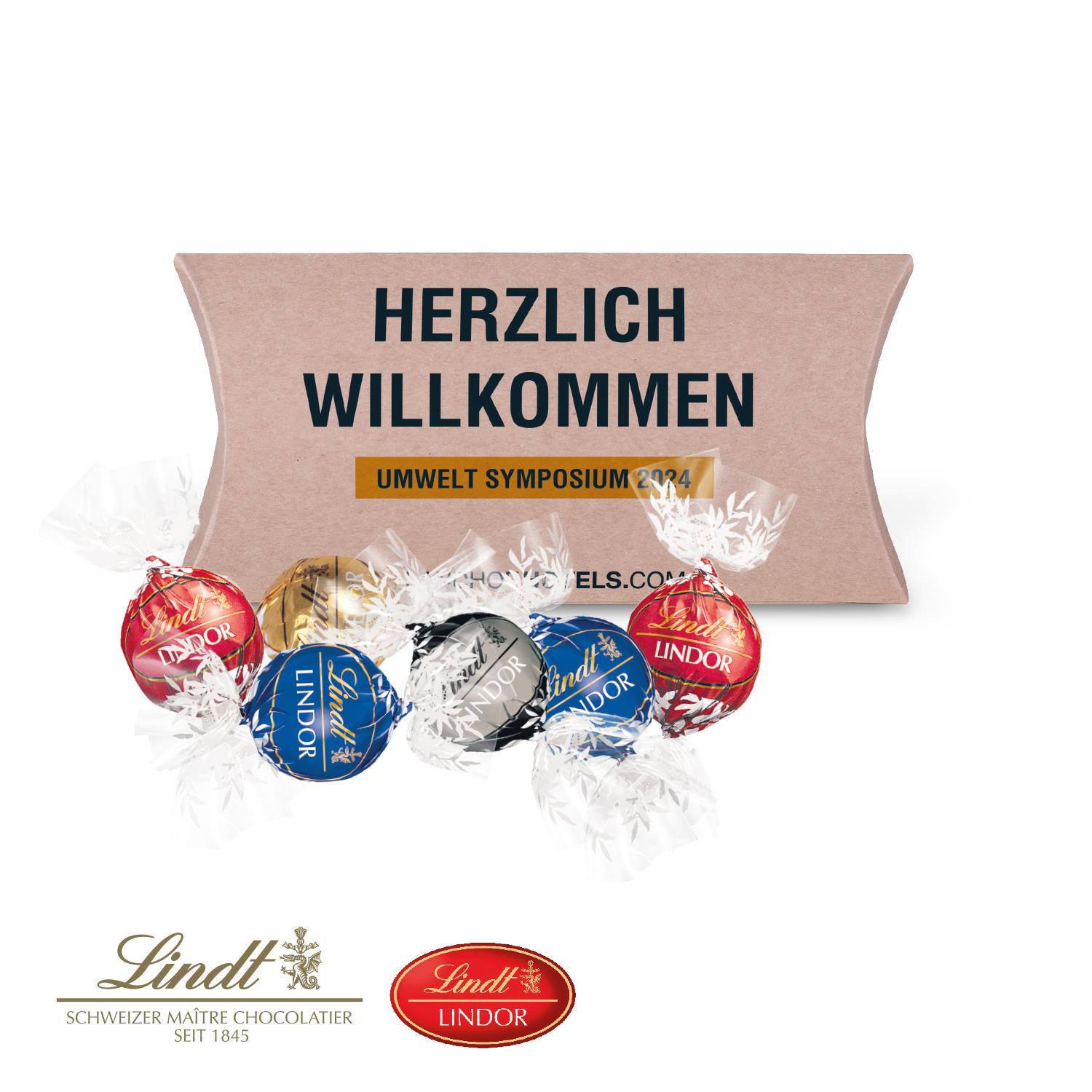 Kissenverpackung ´Creative´ mit Lindt Lindor Pralinés Lindt