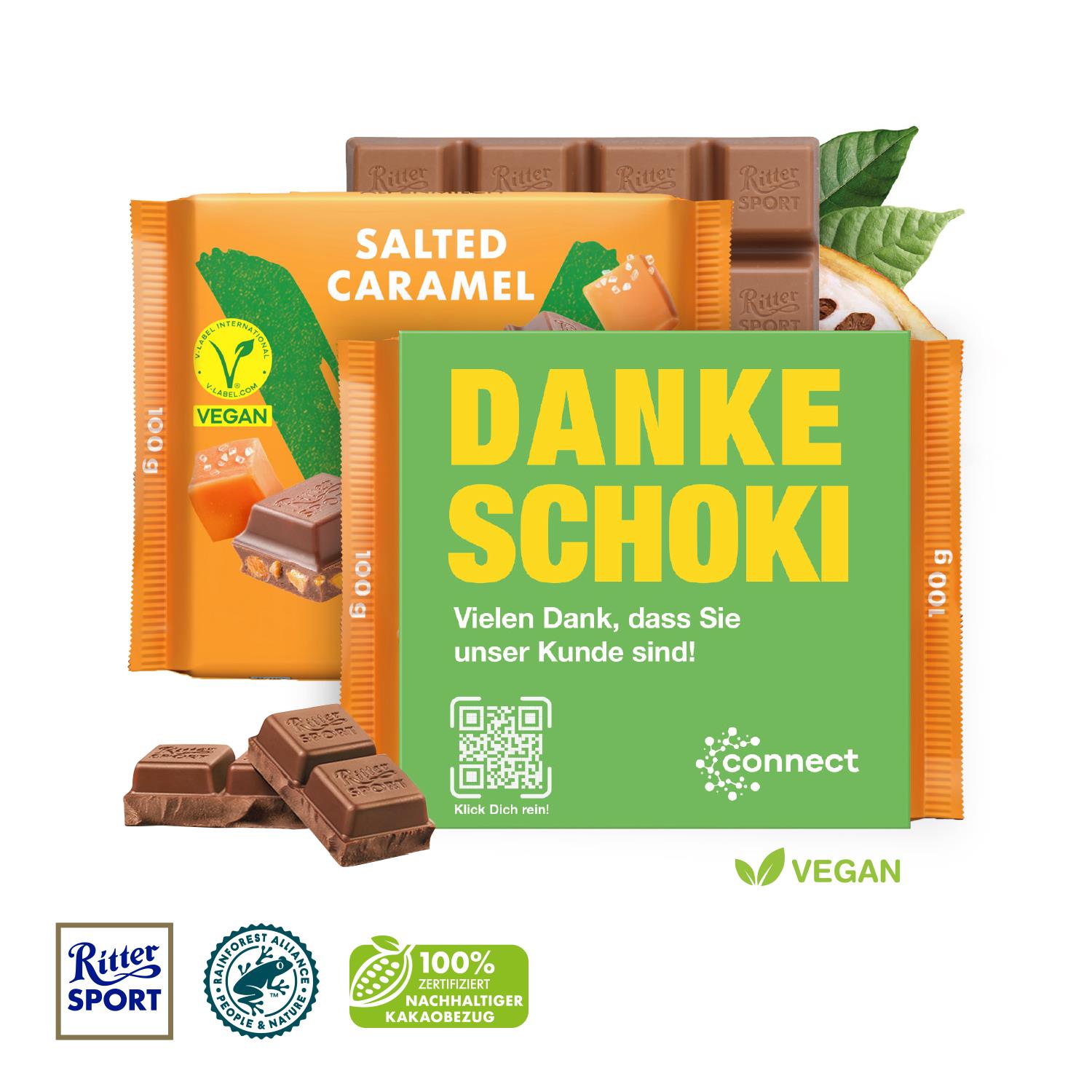 Ritter SPORT ´Vegan´ mit Werbebanderole Ritter SPORT