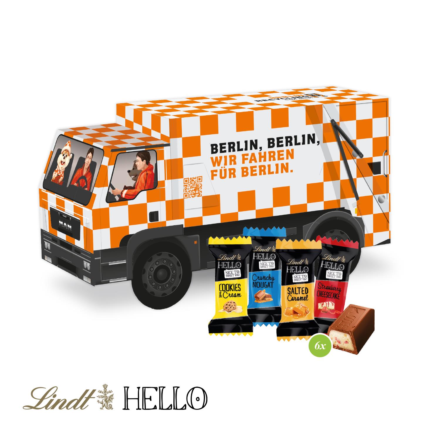 3D Präsent ´LKW´ mit Lindt HELLO Mini Lindt HELLO