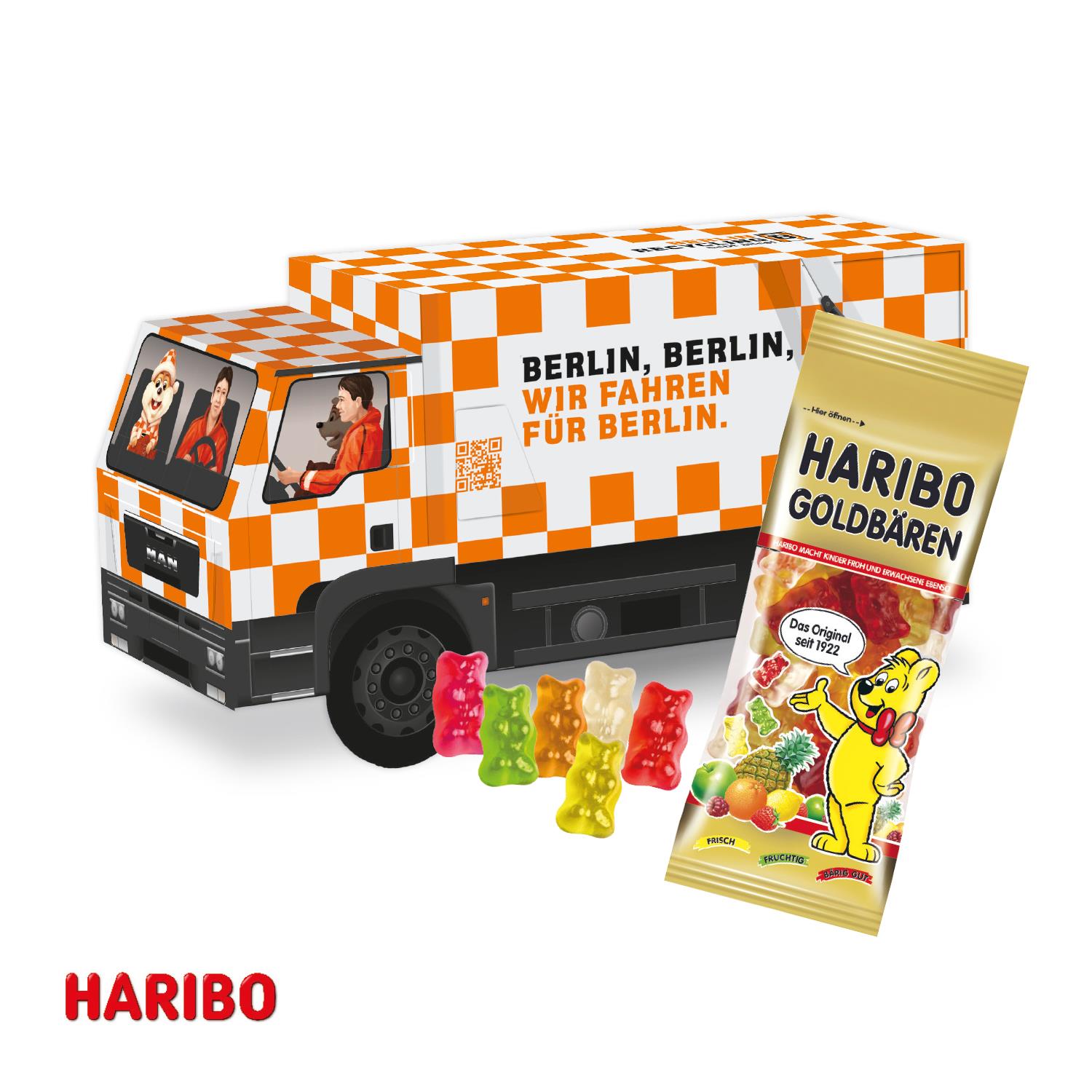 3D Präsent ´LKW´ mit Haribo Goldbären Haribo