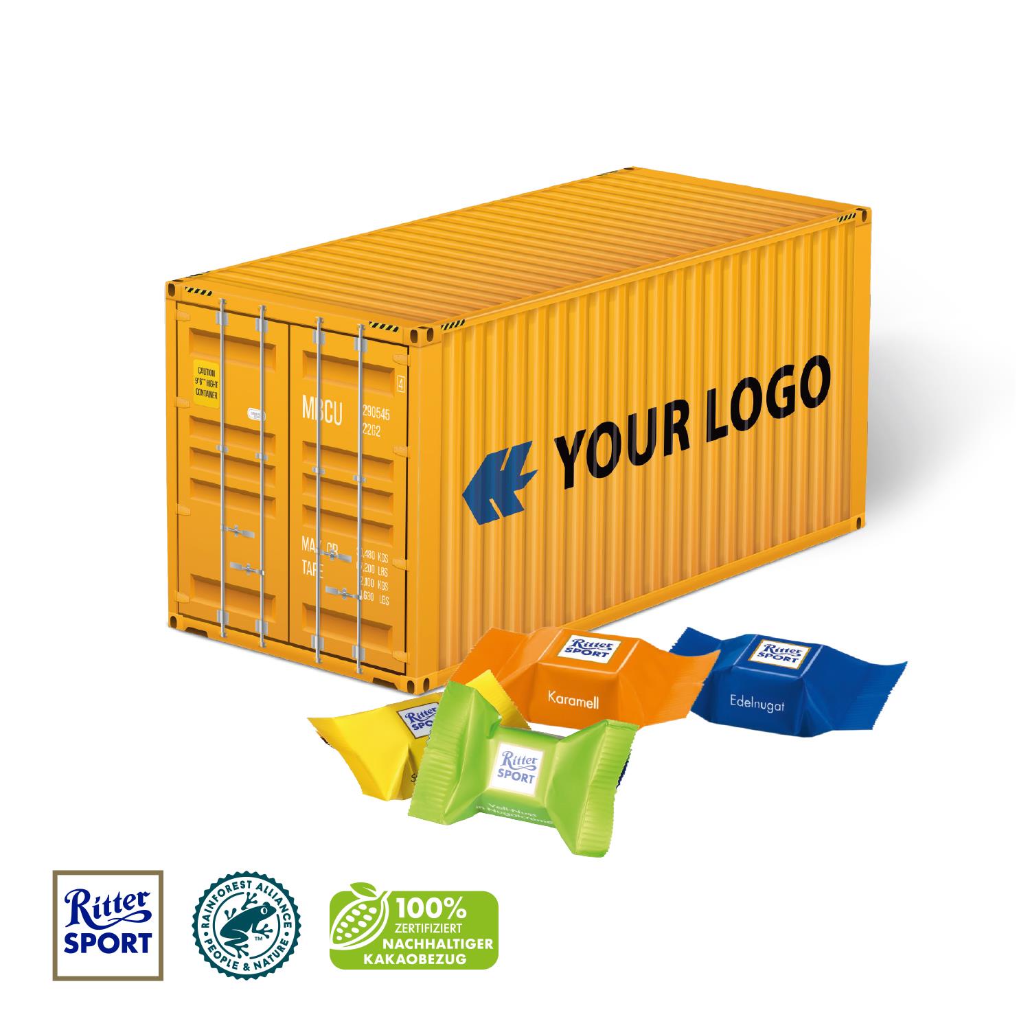 3D Präsent ´Container´ mit Ritter SPORT Schokowürfel Ritter SPORT