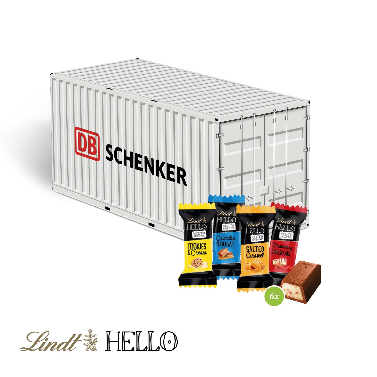 3D Präsent ´Container´ mit Lindt HELLO Mini Lindt HELLO