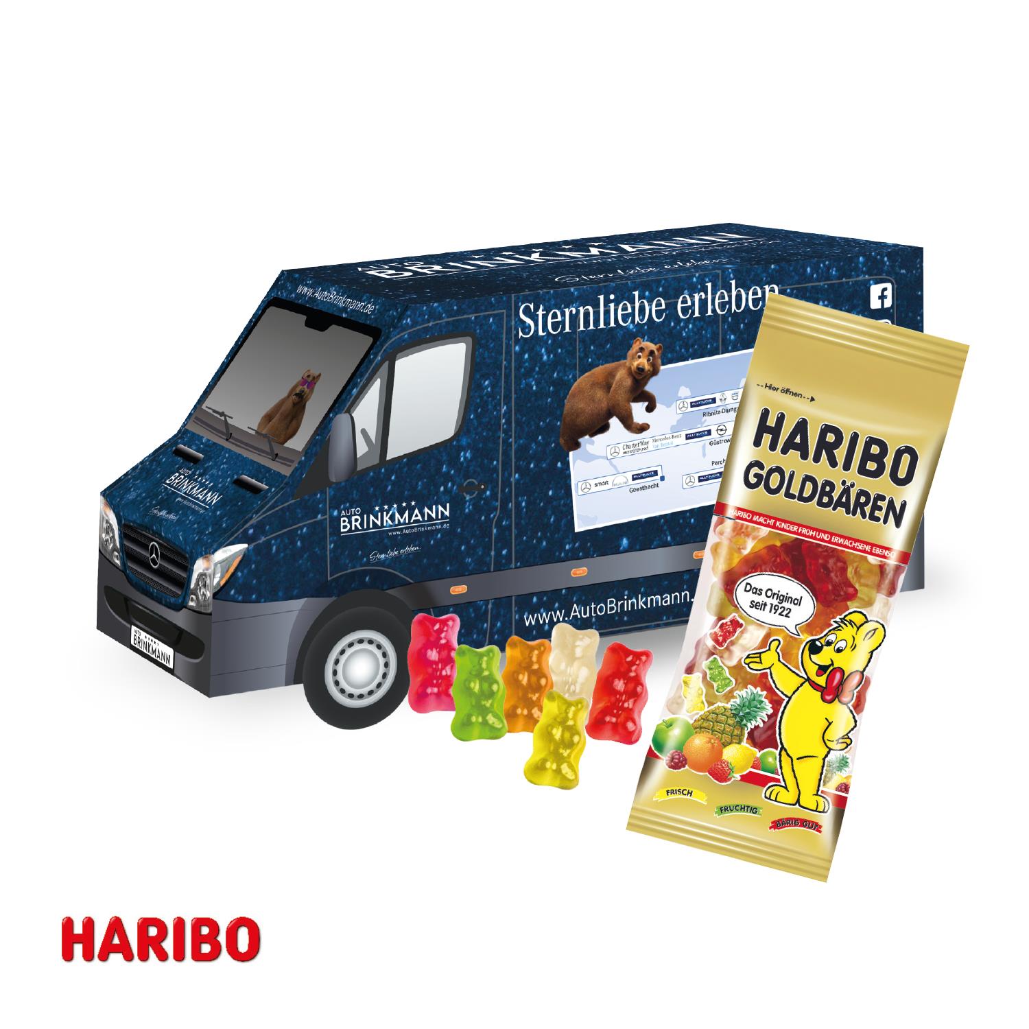 3D Präsent ´Transporter´ mit Haribo Goldbären Haribo