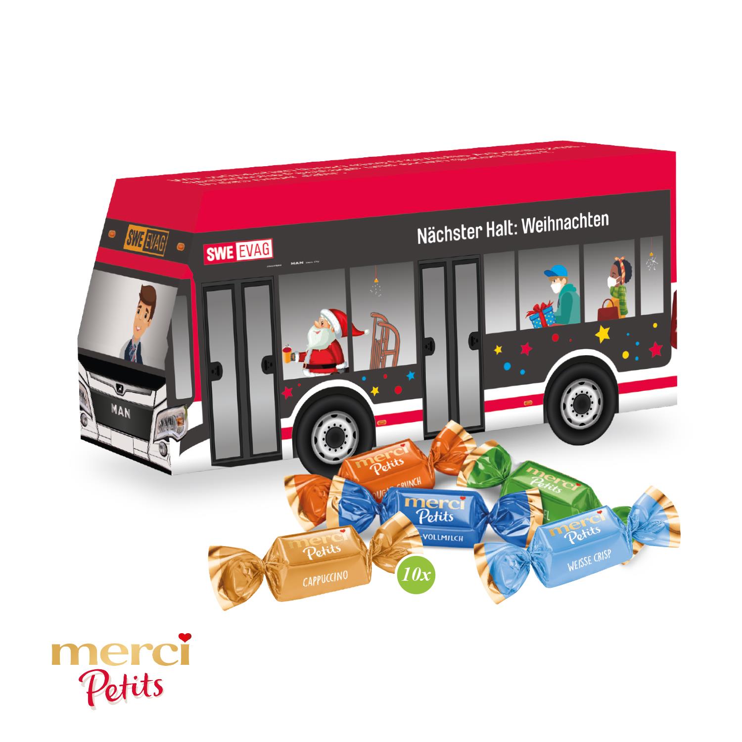 3D Präsent ´Bus´ mit Merci Petits Merci