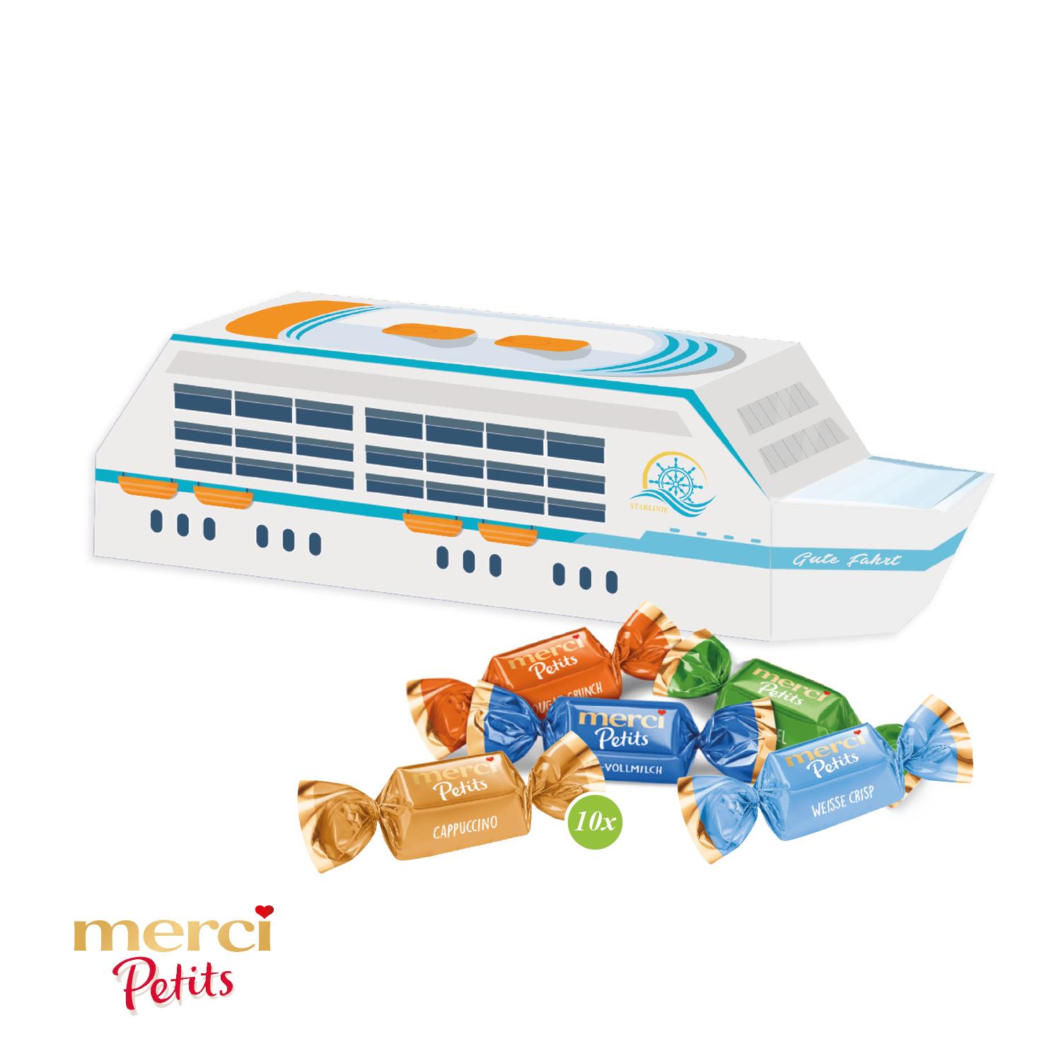 3D Präsent ´Schiff´ mit Merci Petits Merci