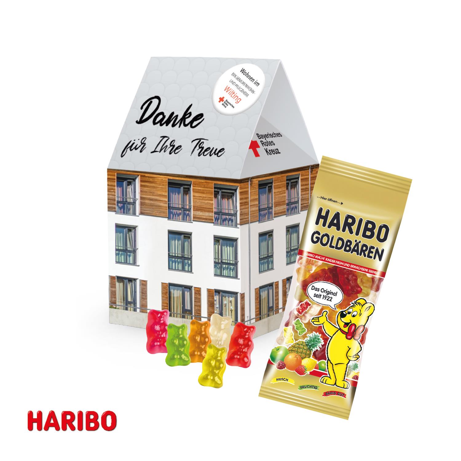 3D Präsent ´Haus´ mit Haribo Goldbären Haribo
