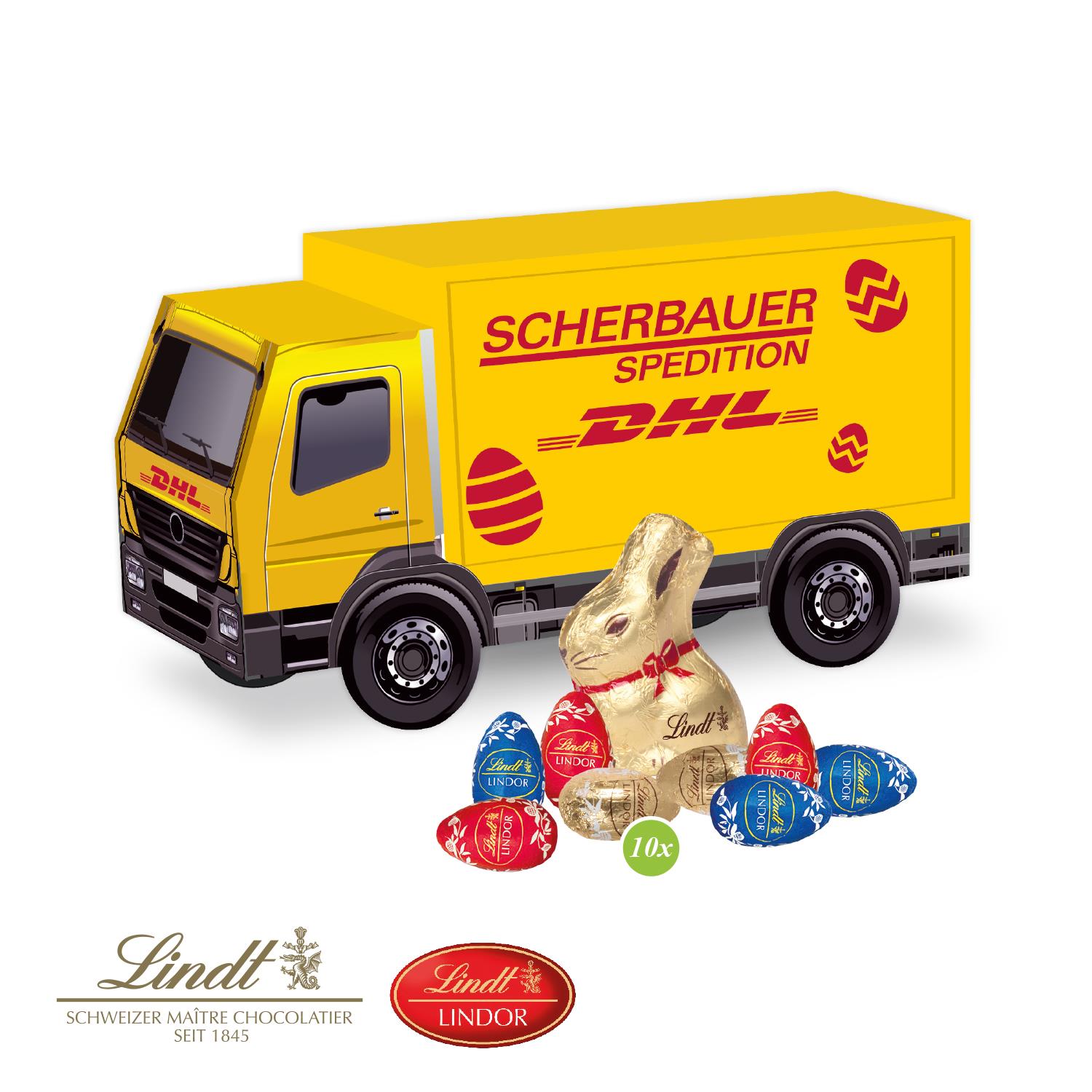 3D Präsent ´LKW´ Ostern mit Schokoladenmischung von Lindt
