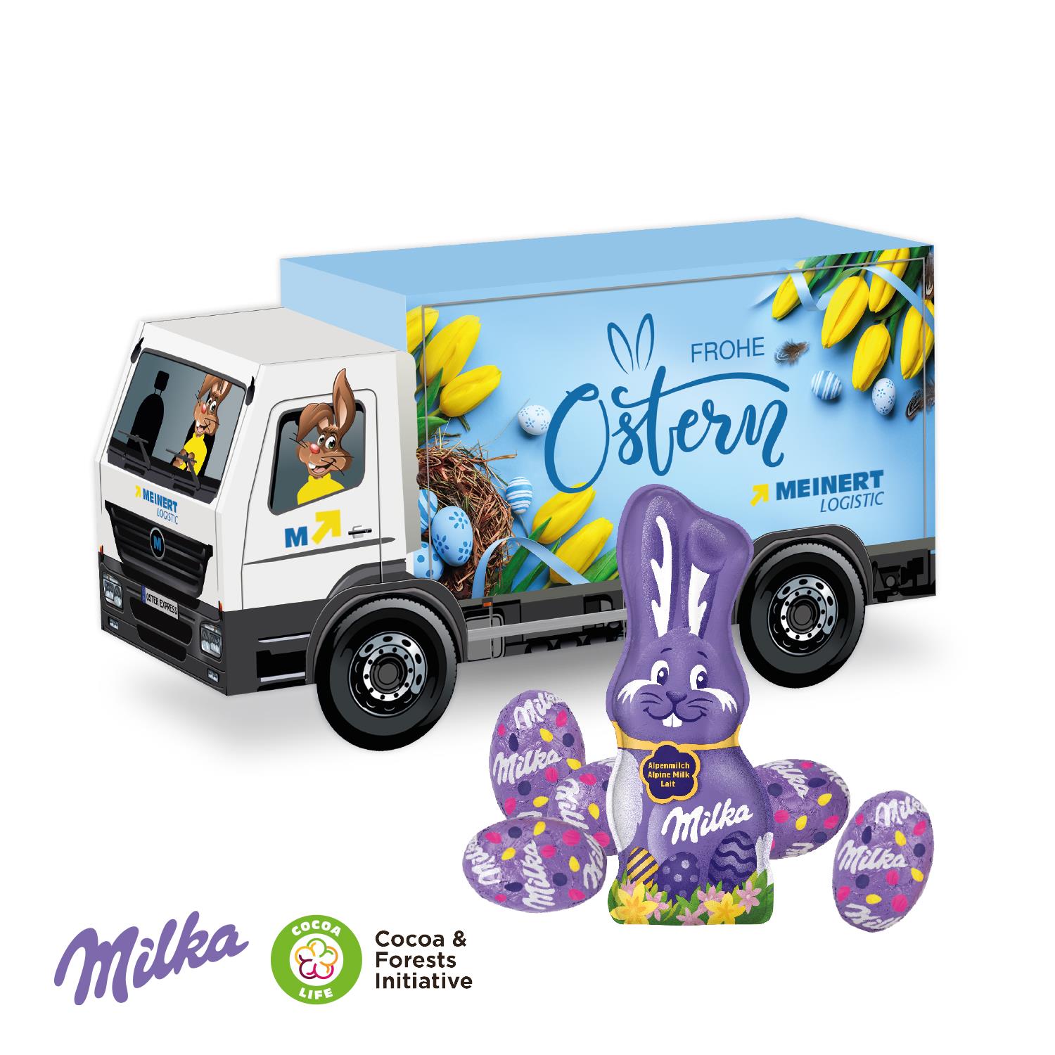 3D Präsent ´LKW´ Ostern mit Schokoladenmischung von Milka