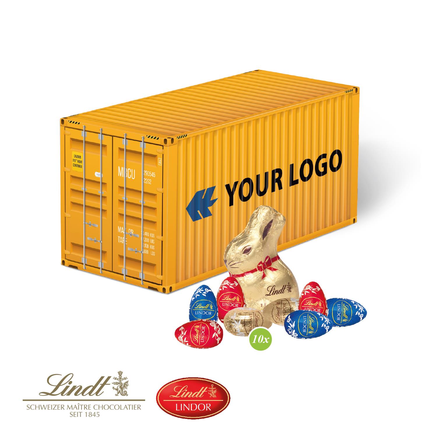 3D Präsent ´Container´ Ostern mit Lindt Schokoladenmischung Lindt