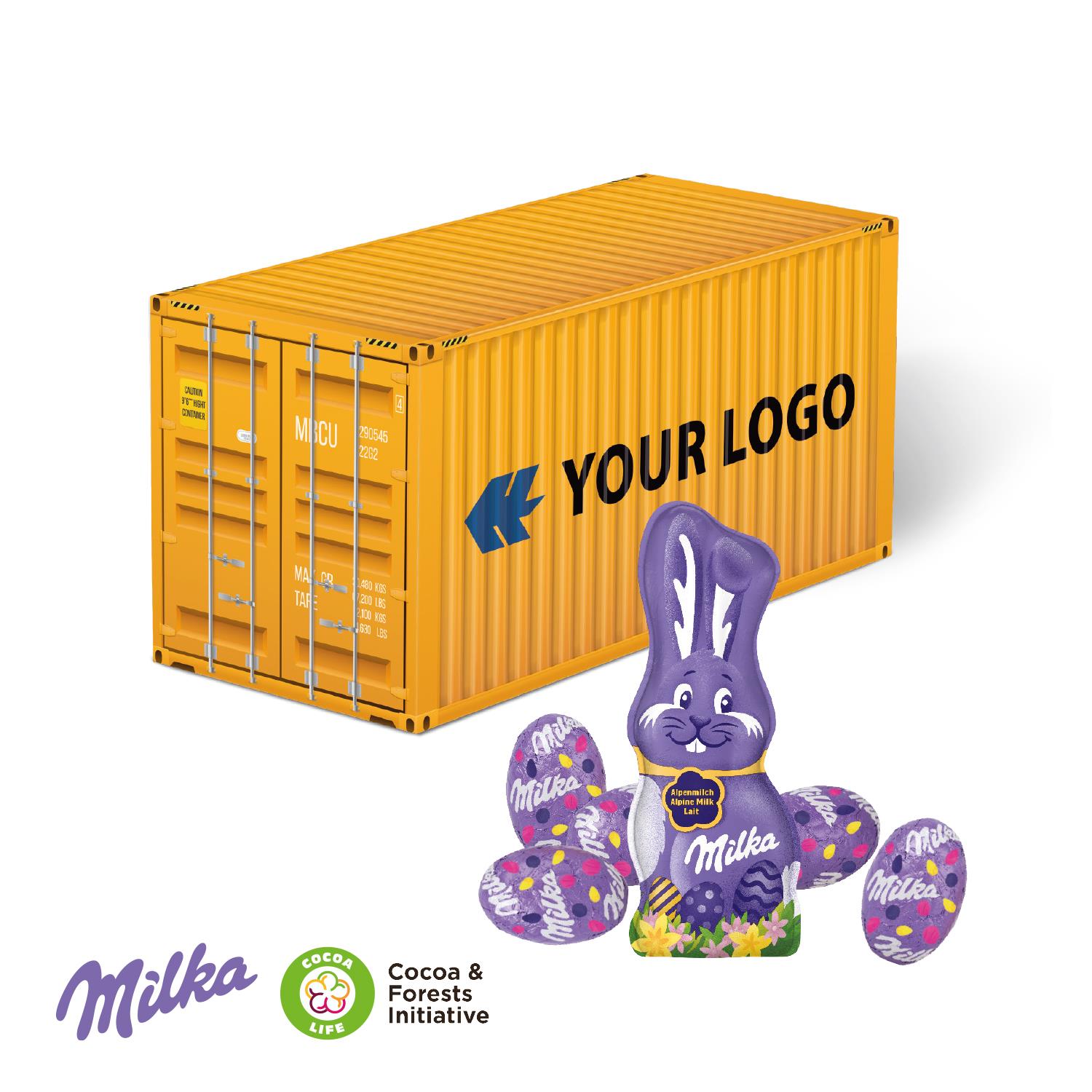3D Präsent ´Container´ Ostern mit Milka Schokoladenmischung Milka