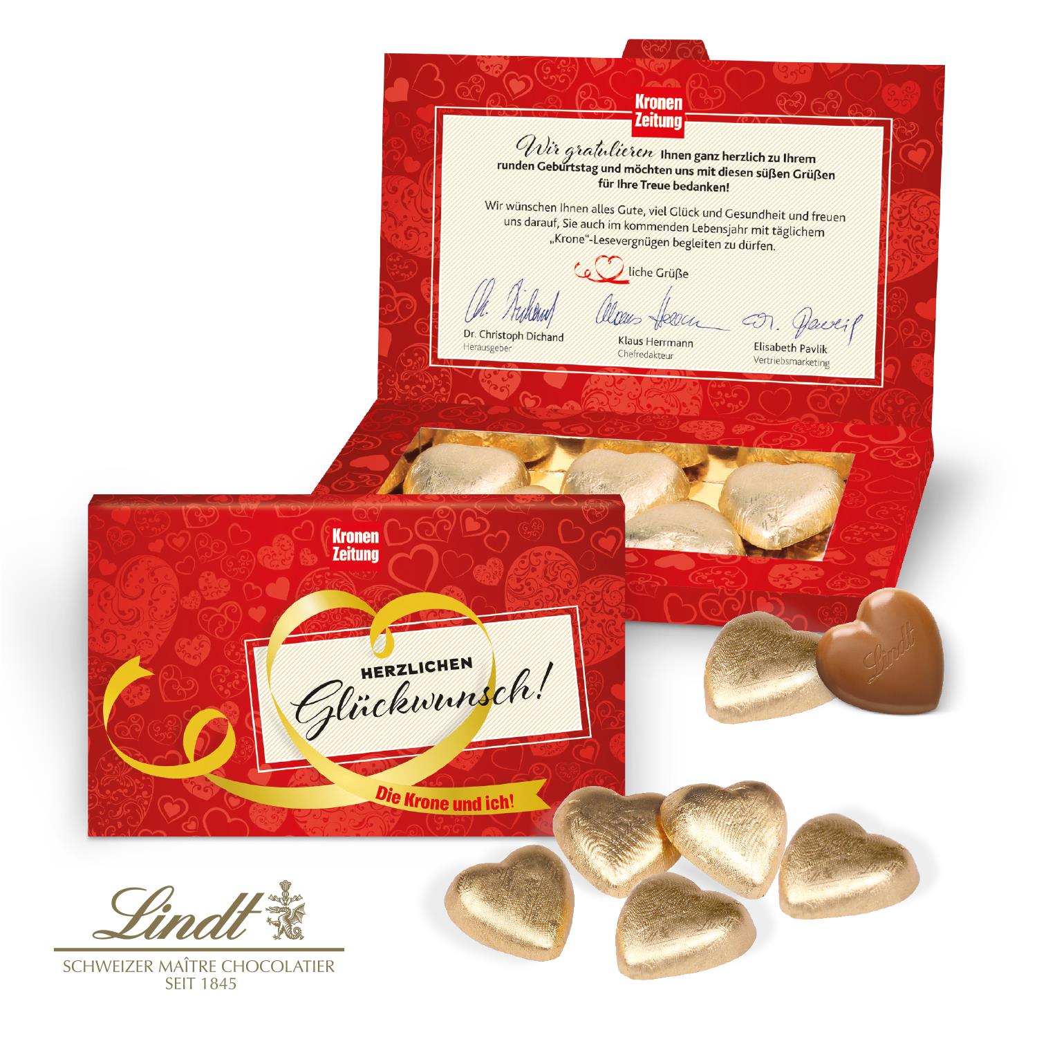Präsentbox ´Business´ mit Lindt Schokoherzen Lindt