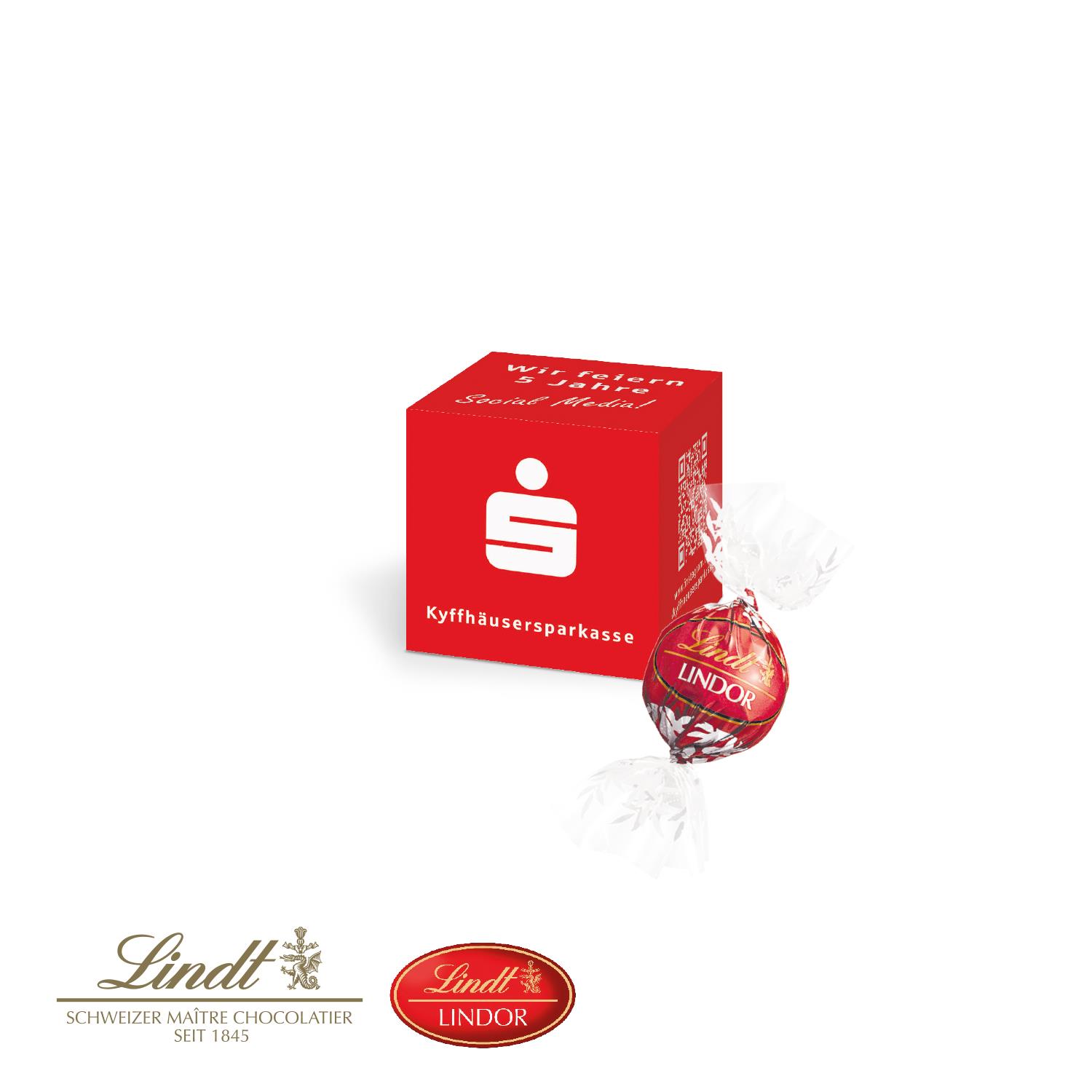 Werbewürfel mit Lindt Lindor Pralinés Lindt